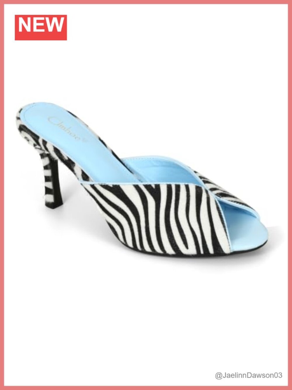 Suede Zebra High Heeled Sandals for Women Open Peep Toe Mules Slip On Stiletto